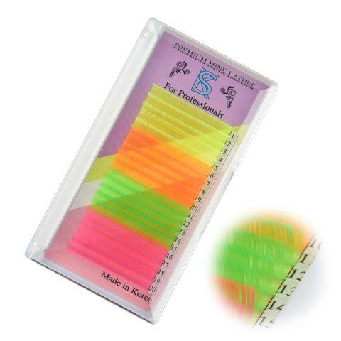 Неонові Вії для нарощування SK Premium Mink Lashes For Professionals 14912007C фото